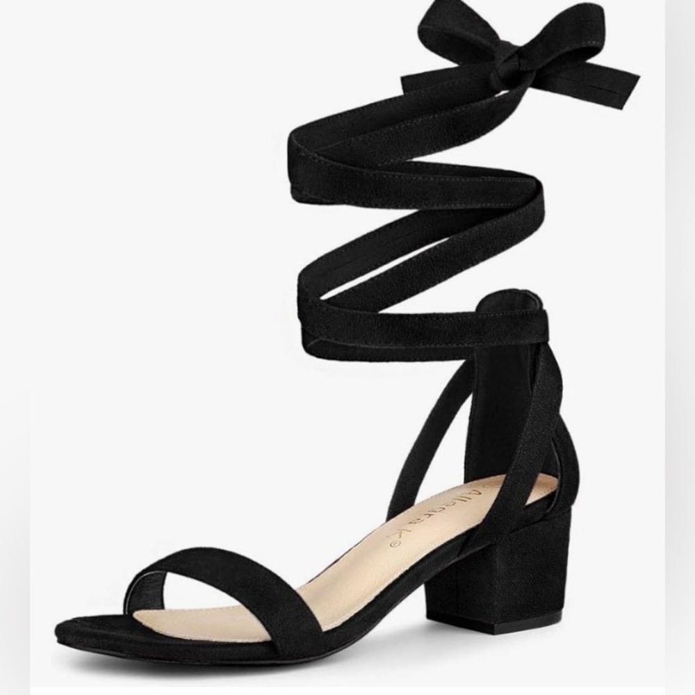 Chic Black Wrap-Around Heels